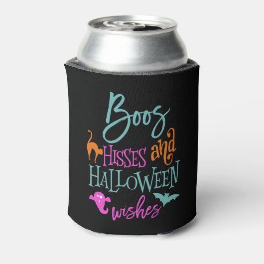 Boos Hisses en Halloween Wishes Koelbox Blikjeskoeler (Blikje Achterkant)