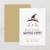 Boos, Hisses, Whisker Kisses Halloween Cards Kaart (Voorkant / Achterkant)