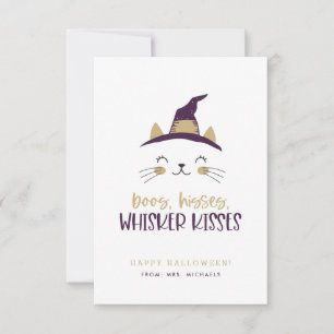 Boos, Hisses, Whisker Kisses Halloween Cards Kaart