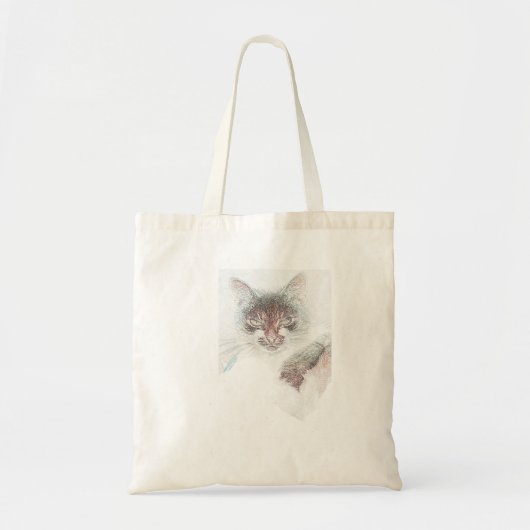 Boos Moppig Katje Gezicht Schets Tote Bag (Voorkant)