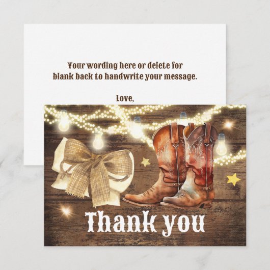 Boos of bogen Geslacht Bekend Dank je wel Bedankkaart (Voorkant / Achterkant)