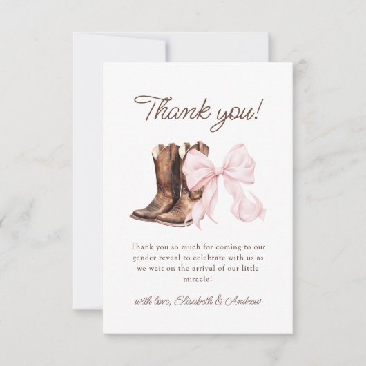 Boos of bogen Geslacht onthullen Bedankkaart (Voorkant)
