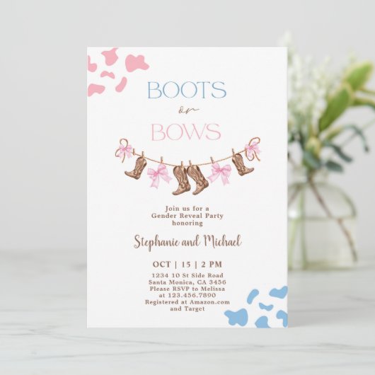 Boos of bogen Geslacht onthullen Kaart (Staand voorkant)