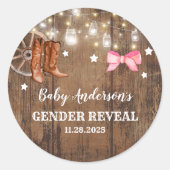 Boos of bogen Geslacht onthullen Ronde Sticker (Voorkant)