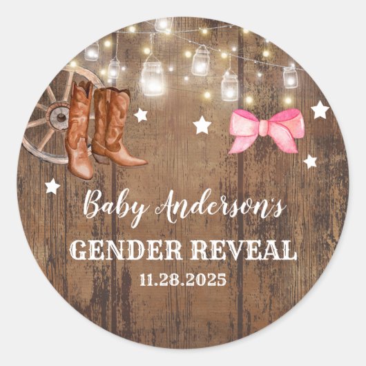 Boos of bogen Geslacht onthullen Ronde Sticker (Voorkant)