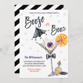 Boo's of Booze Halloween Feestuitnodiging Kaart
