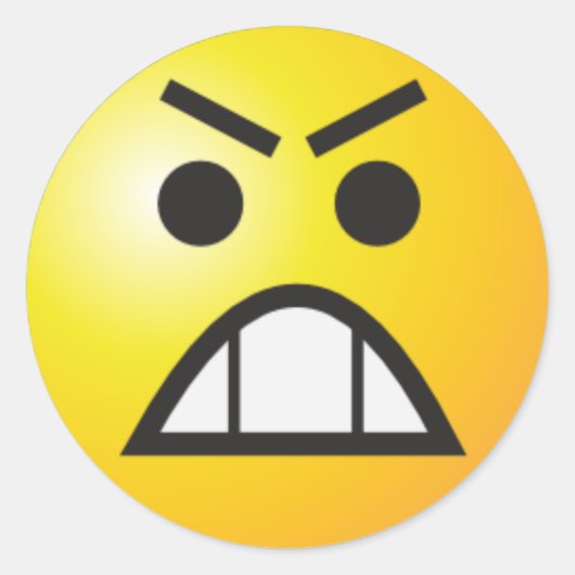 boos ronde sticker (Voorkant)