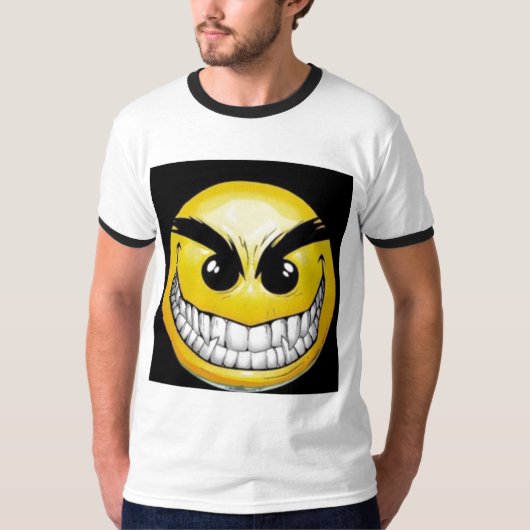 boos-smiley-gezicht t-shirt (Voorkant)