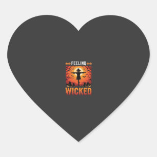 Boosaardig Halloween Vogelverschrikker Design_1 Hart Sticker