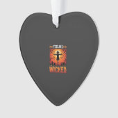 Boosaardig Halloween Vogelverschrikker Design_1 Ornament (voorkant)
