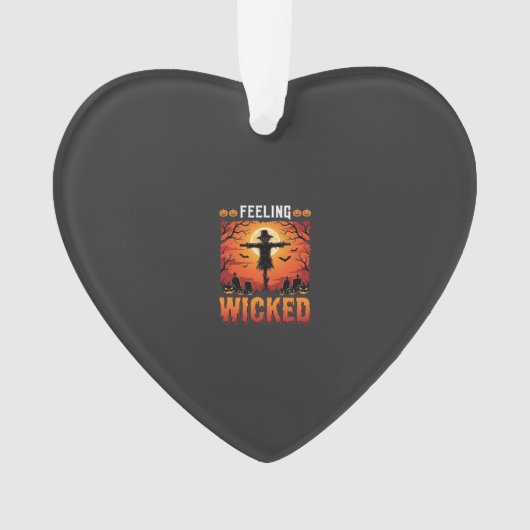 Boosaardig Halloween Vogelverschrikker Design_1 Ornament (voorkant)