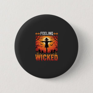 Boosaardig Halloween Vogelverschrikker Design_1 Ronde Button 5,7 Cm