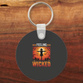 Boosaardig Halloween Vogelverschrikker Design_1 Sleutelhanger (Voorkant)