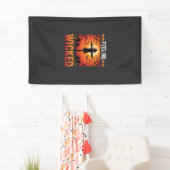 Boosaardig Halloween Vogelverschrikker Design_1 Spandoek (Insitu)