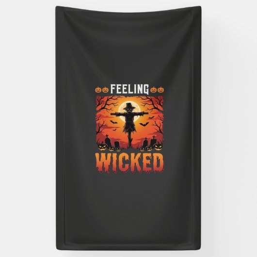 Boosaardig Halloween Vogelverschrikker Design_1 Spandoek (Verticaal)