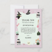 Boosaardig Schattige Groene Heks Halloween Verjaar Bedankkaart (Voorkant)