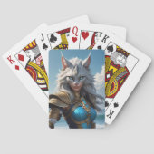 Boosaardige Blauwe Oog Kat Pokerkaarten (Achterkant)
