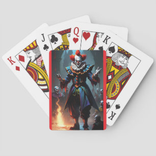 Boosaardige clown pokerkaarten rood