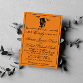 Boosaardige Halloween Oranje Zwarte Gotische Bruil Kaart