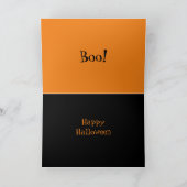 Boosaardige Heks Zwart Oranje Halloween Kaart (Binnen)