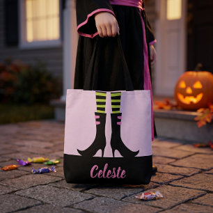 Boosaardige Heksenschoenen Geborduurd Snoep of een Tote Bag