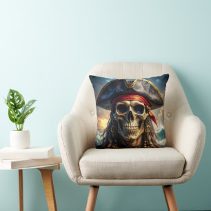 Boosaardige Piratenskelet Worp Kussen