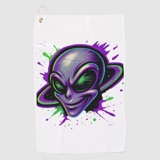 Boosaardige Schot Alien Golfhanddoek (Voorkant)