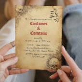 Boose en drank ik schedel Halloween feest Kaart