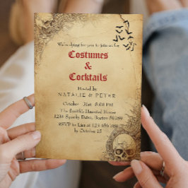 Boose en drank ik schedel Halloween feest Kaart