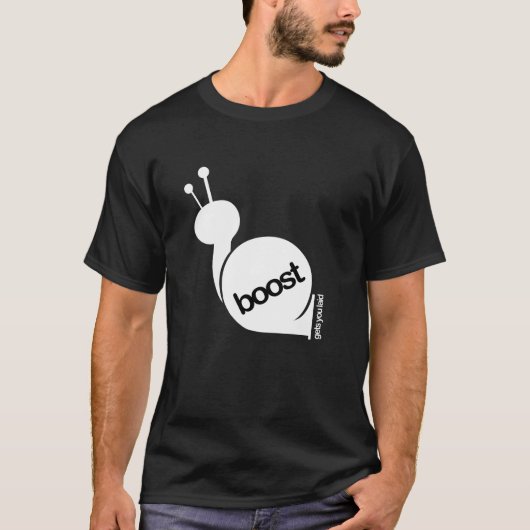 Boost krijgt je uitgeleend - Witte slak T-shirt (Voorkant)