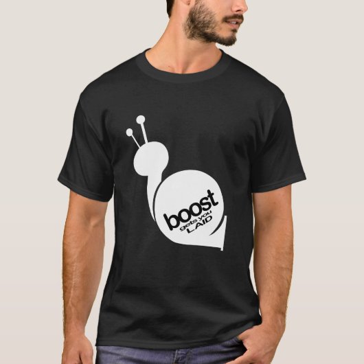 Boost krijgt je uitgeleend - Witte slak T-shirt (Voorkant)