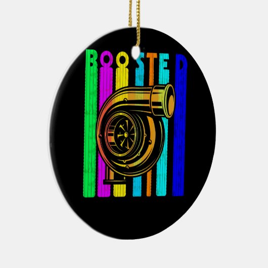 Boost Turbo Car Boosted Turbocompressor Retro Race Keramisch Ornament (Rechts)