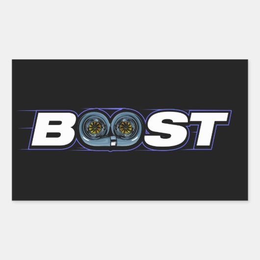 BOOST Turbo Rechthoekige Sticker (Voorkant)