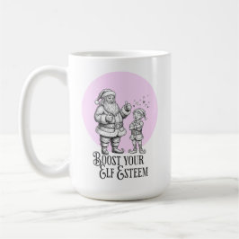 Boost your elf esteem funny santa elf pun mug koffiemok