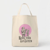 Boost your elf esteem funny santa elf pun tote bag (Voorkant)