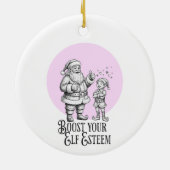 boost your elf esteem punny santa fun ornament (Achterkant)