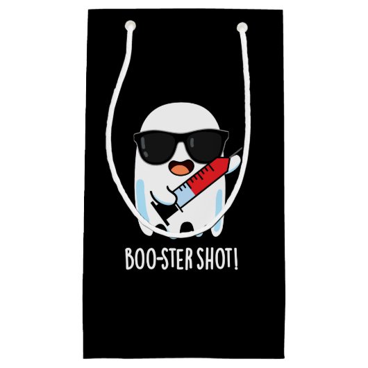 Booster Shot Grappige Ghost Vaccin Pun Dark BG Klein Cadeauzakje (Voorkant)