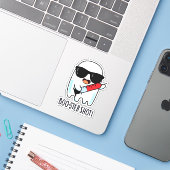 Booster Shot Grappige Ghost Vaccin Pun Sticker (Laptop met iPhone)
