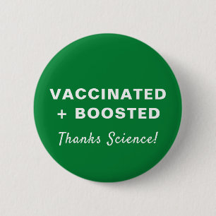 Booster Vaccine Bedankt Science Green Ronde Button 5,7 Cm