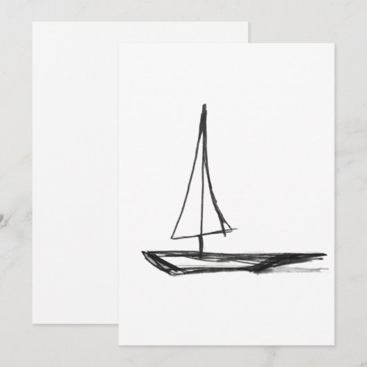 Boot 1 platte vakantiekaart feestdagenkaart (Voorkant / Achterkant)