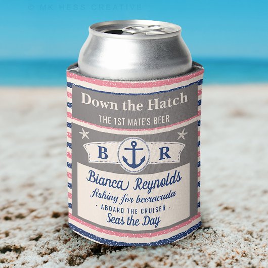 Boot 1e Mate nautische zeiler gestreept schattig b Blikjeskoeler