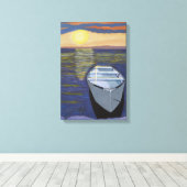 Boot aan de kust Canvas Kunst (Insitu (Houten vloer))