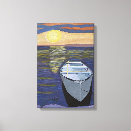 Boot aan de kust Canvas Kunst (Voorkant)