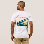 Boot Abstract in Blauwe T-Shirt (Achterkant volledig)