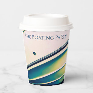 Boot Abstract in Blue Paper Cup Papieren Bekers