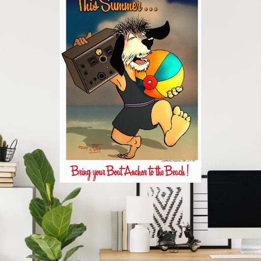 Boot Anker Beach Poster (Thuiskantoor)