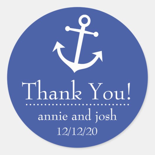 Boot Anker Dank u Labels (Navy Blue) (Voorkant)