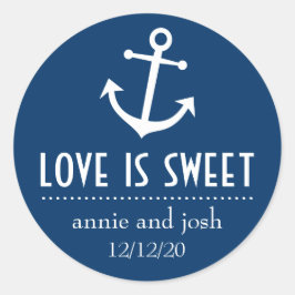 Boot Anker Love is Sweet Labels (donkerblauw)