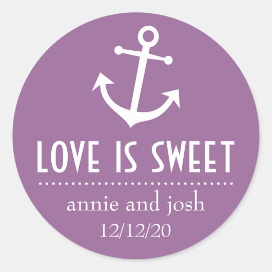 Boot Anker Love is Sweet Labels (Violet) (Voorkant)