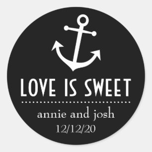 Boot Anker Love is Sweet Labels (zwart)